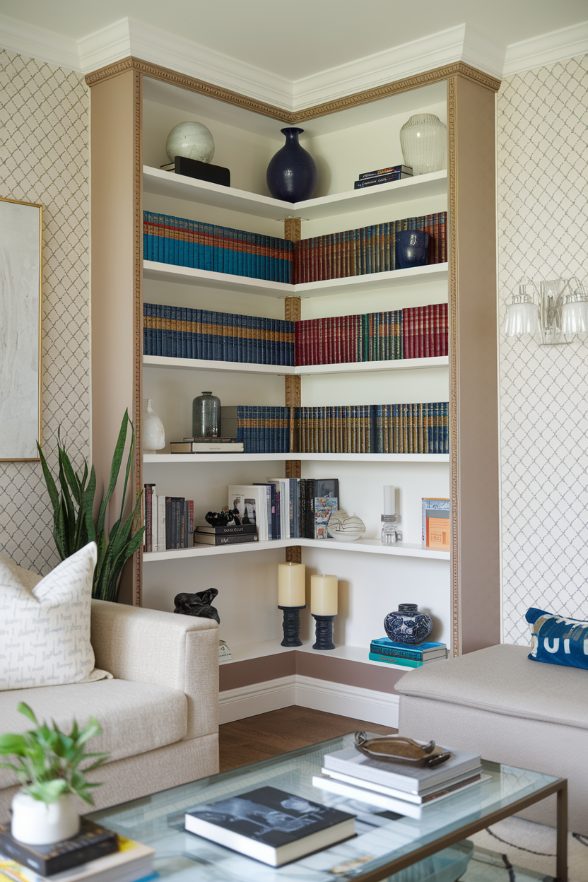 Corner Bookshelf