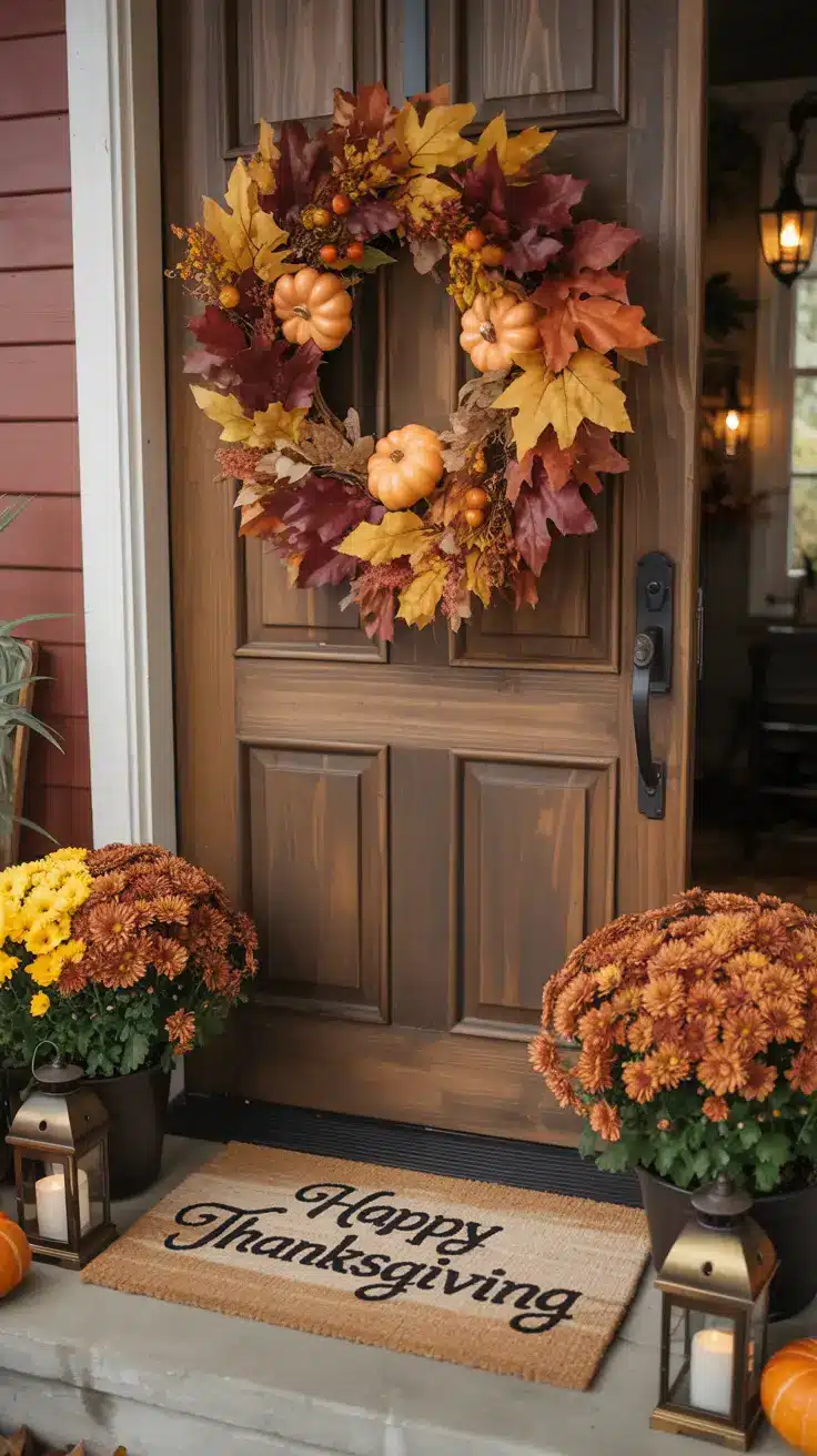 Coordinate Your Fall Welcome Mat and Wreath