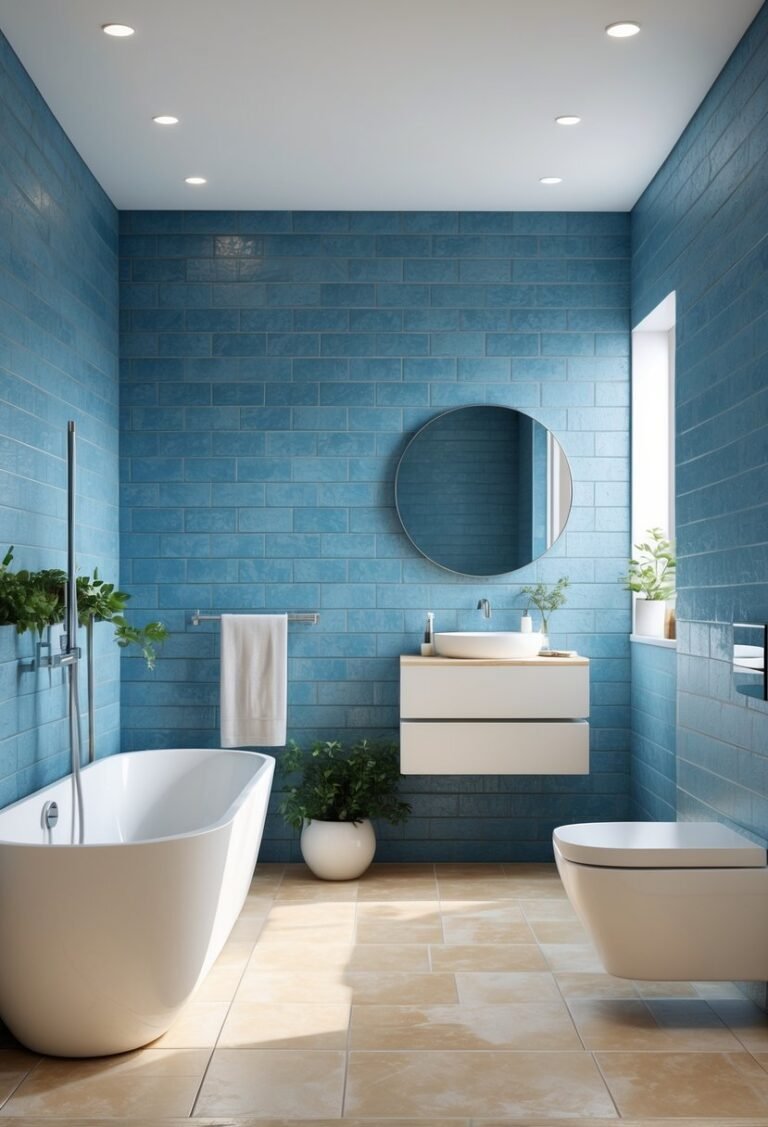 32 Elegant Blue Tile Bathroom Ideas for a Tranquil Oasis